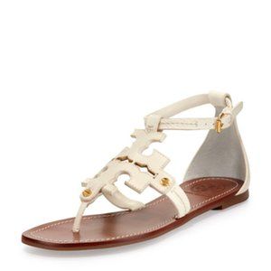 Tory Burch Ivory Leather Phoebe Thong Ankle